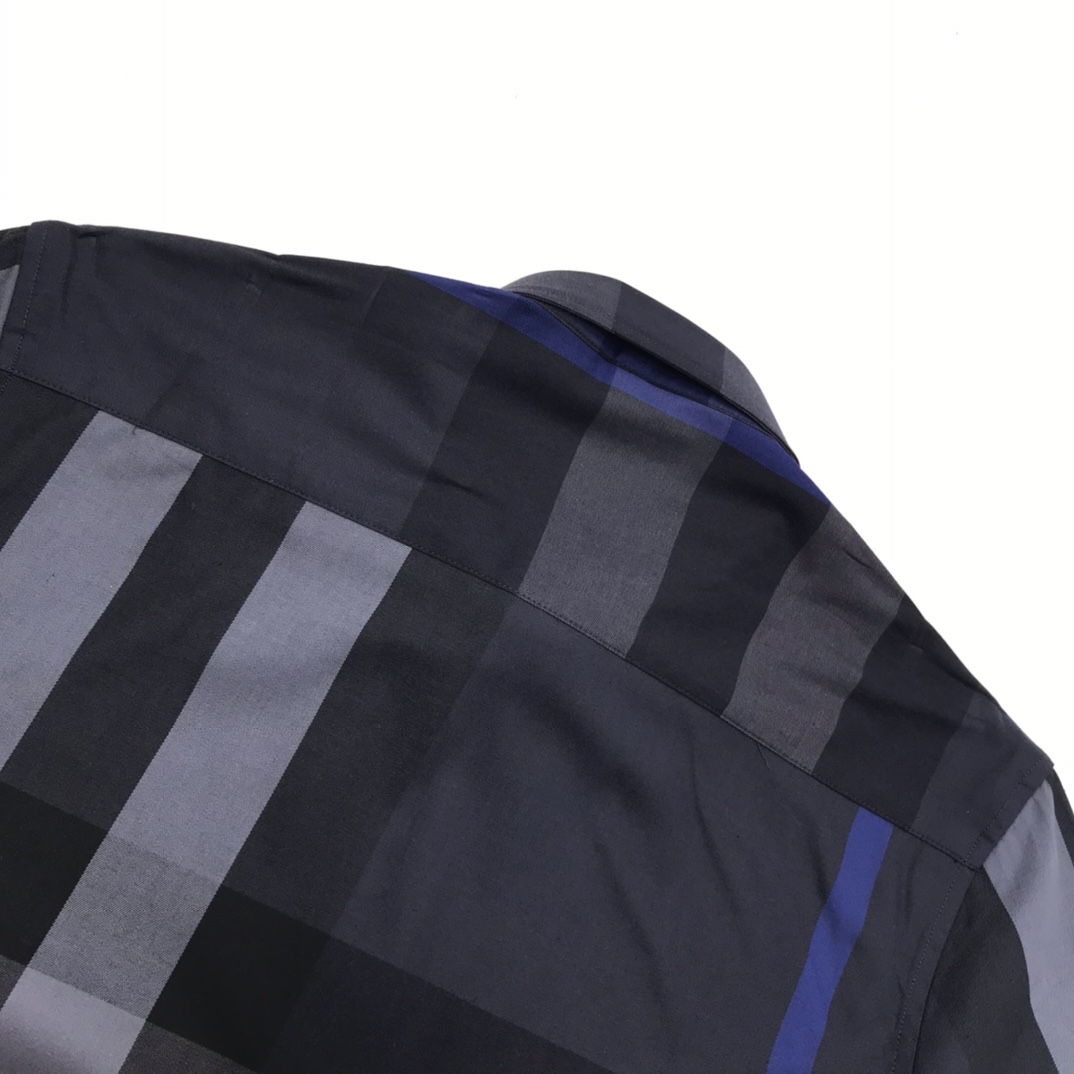 Luxury Blue Long-Sleeve Shirt with Premium Fabric and Laser-Cut Details - 图片 9
