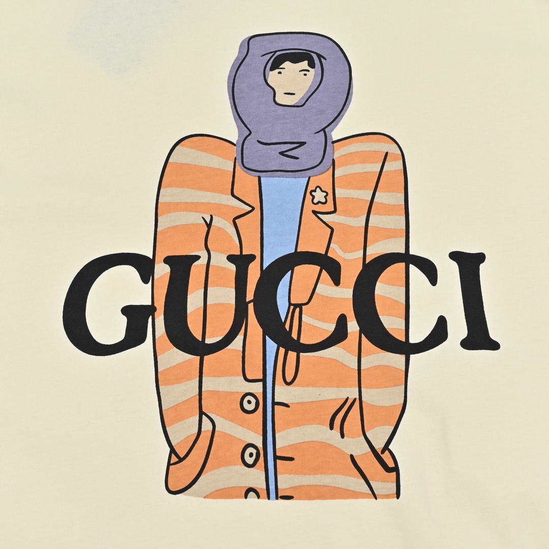 Gucci/古驰 23ss 卡通男孩印花短袖