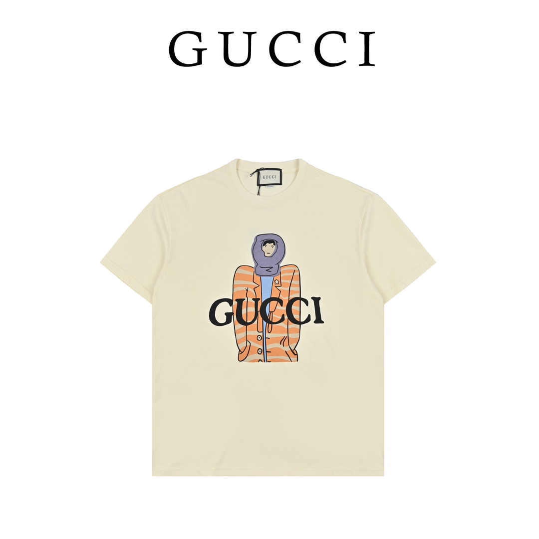 Gucci/古驰 23ss 卡通男孩印花短袖