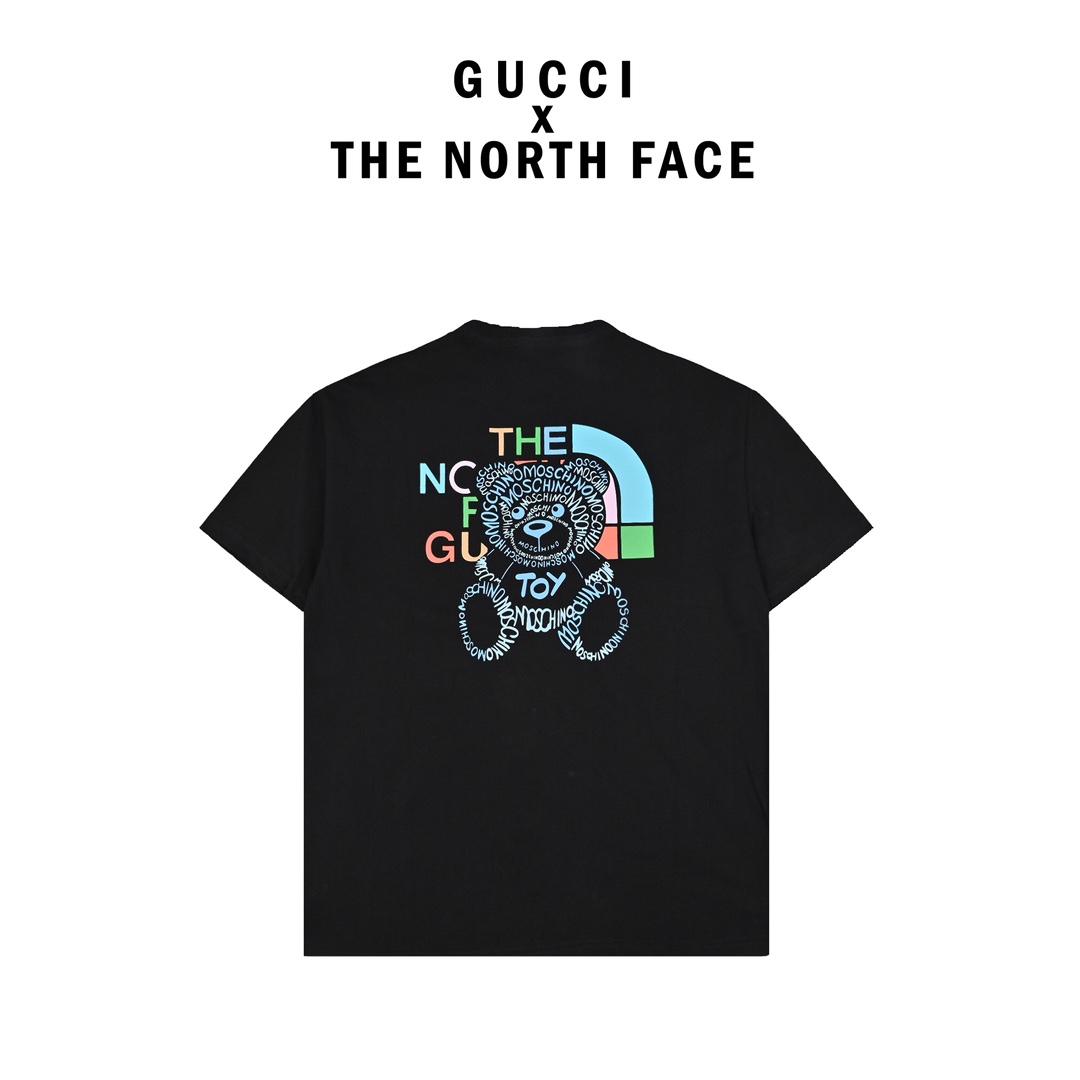 160 Gucci联名The North Face 后背熊短袖T恤