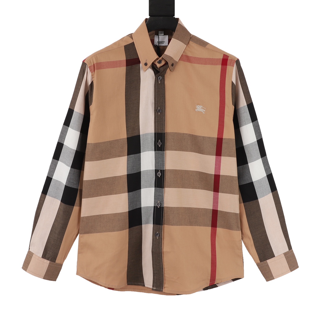 Burberry/巴宝莉 新款刺绣战马小标条纹长袖衬衫