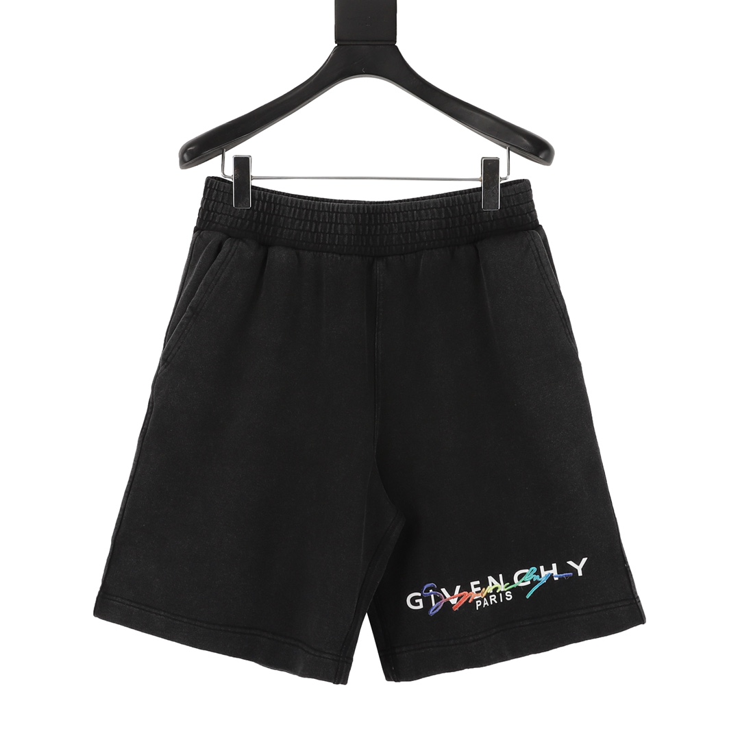 200 Givenchy/纪梵希 彩虹刺绣字母水洗短裤