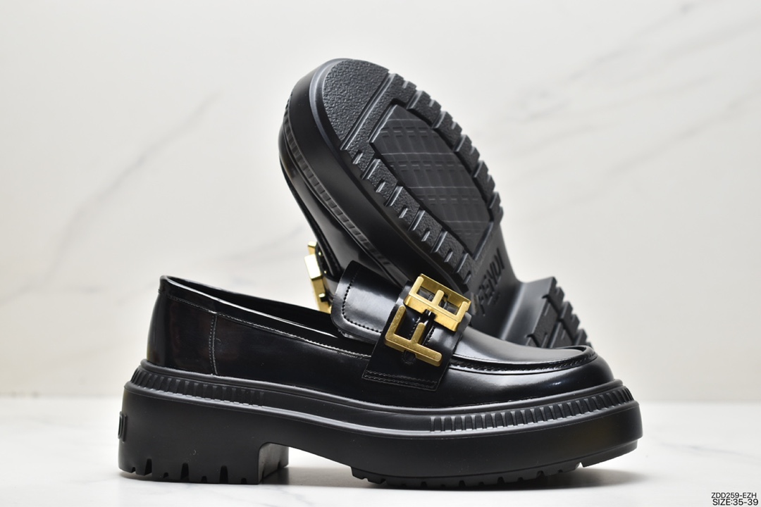 FENDI Fendi metal buckle thick-soled casual loafers 2023 early spring new style