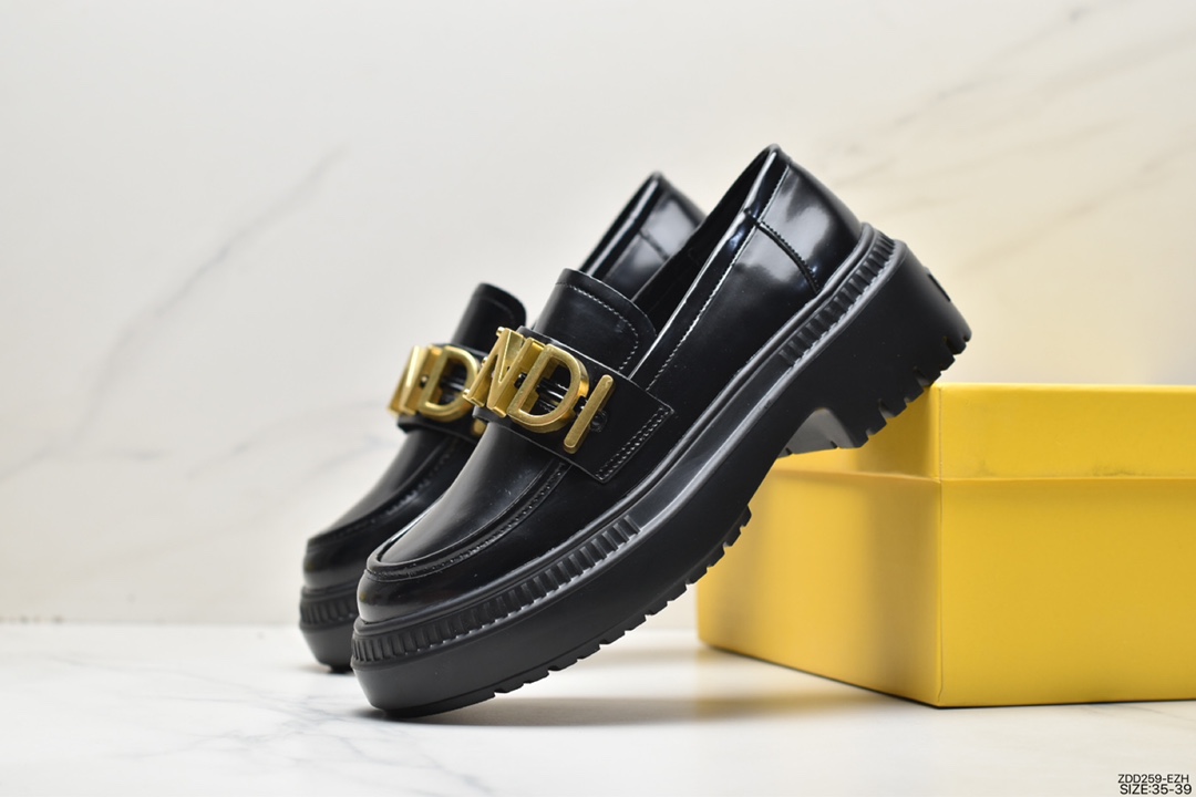 FENDI Fendi metal buckle thick-soled casual loafers 2023 early spring new style