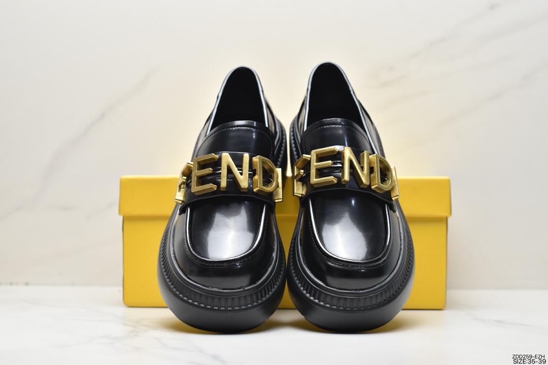 FENDI Fendi metal buckle thick-soled casual loafers 2023 early spring new style