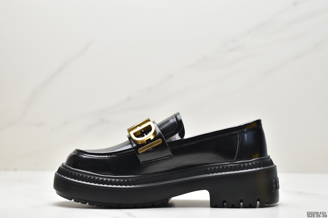 FENDI Fendi metal buckle thick-soled casual loafers 2023 early spring new style