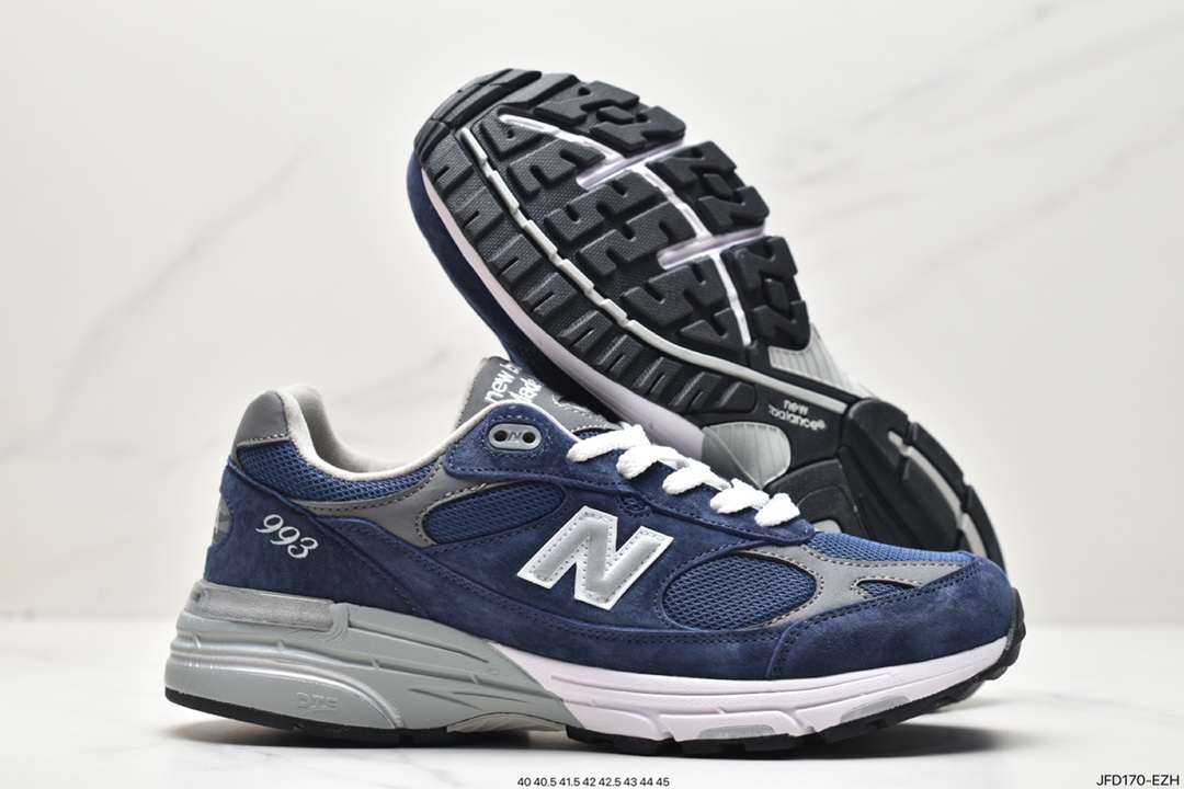 New Balance Made in USA MR993 series of American-made classic retro running shoes ”brown, green and black” MR993GB