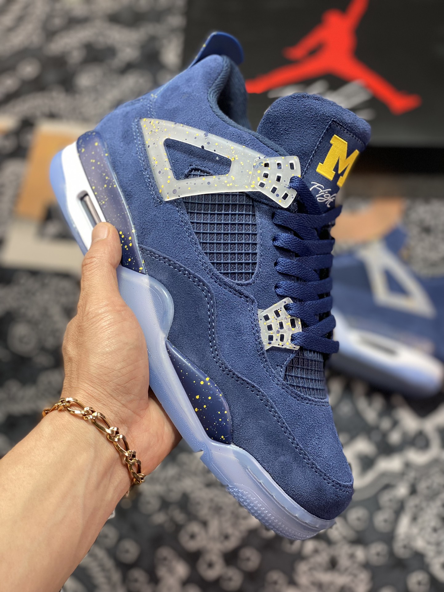Air Jordan 4 Retro PE”University of Michigan”AJ4代中帮AJ4-1036660