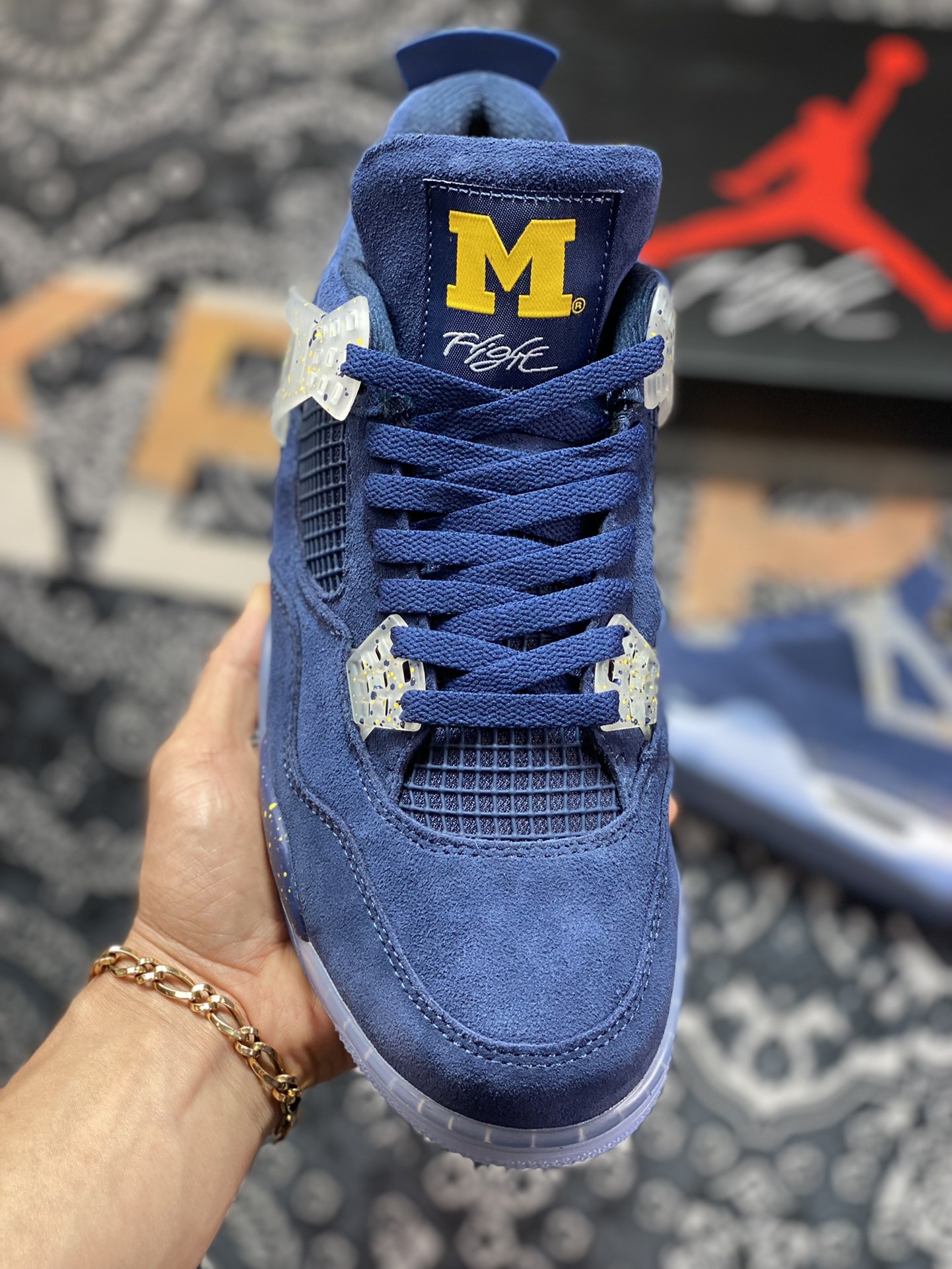 Air Jordan 4 Retro PE”University of Michigan”AJ4代中帮AJ4-1036660