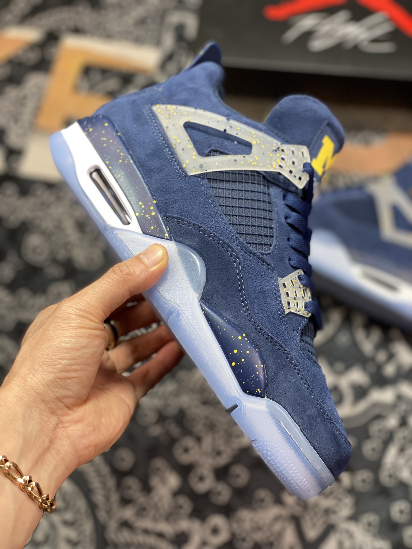 Air Jordan 4 Retro PE”University of Michigan”AJ4代中帮AJ4-1036660