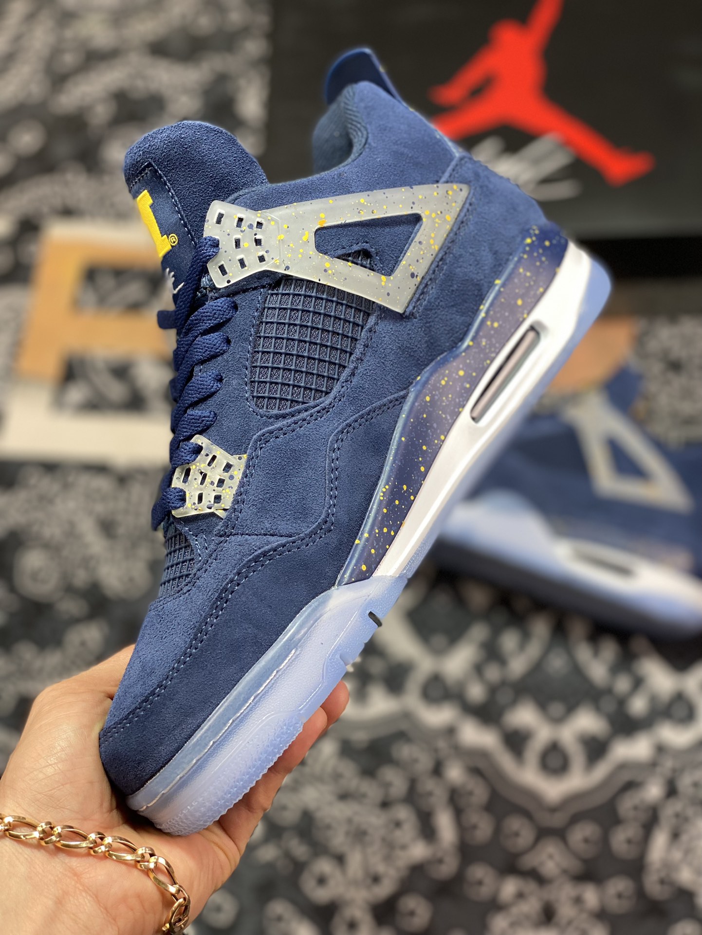 Air Jordan 4 Retro PE”University of Michigan”AJ4代中帮AJ4-1036660