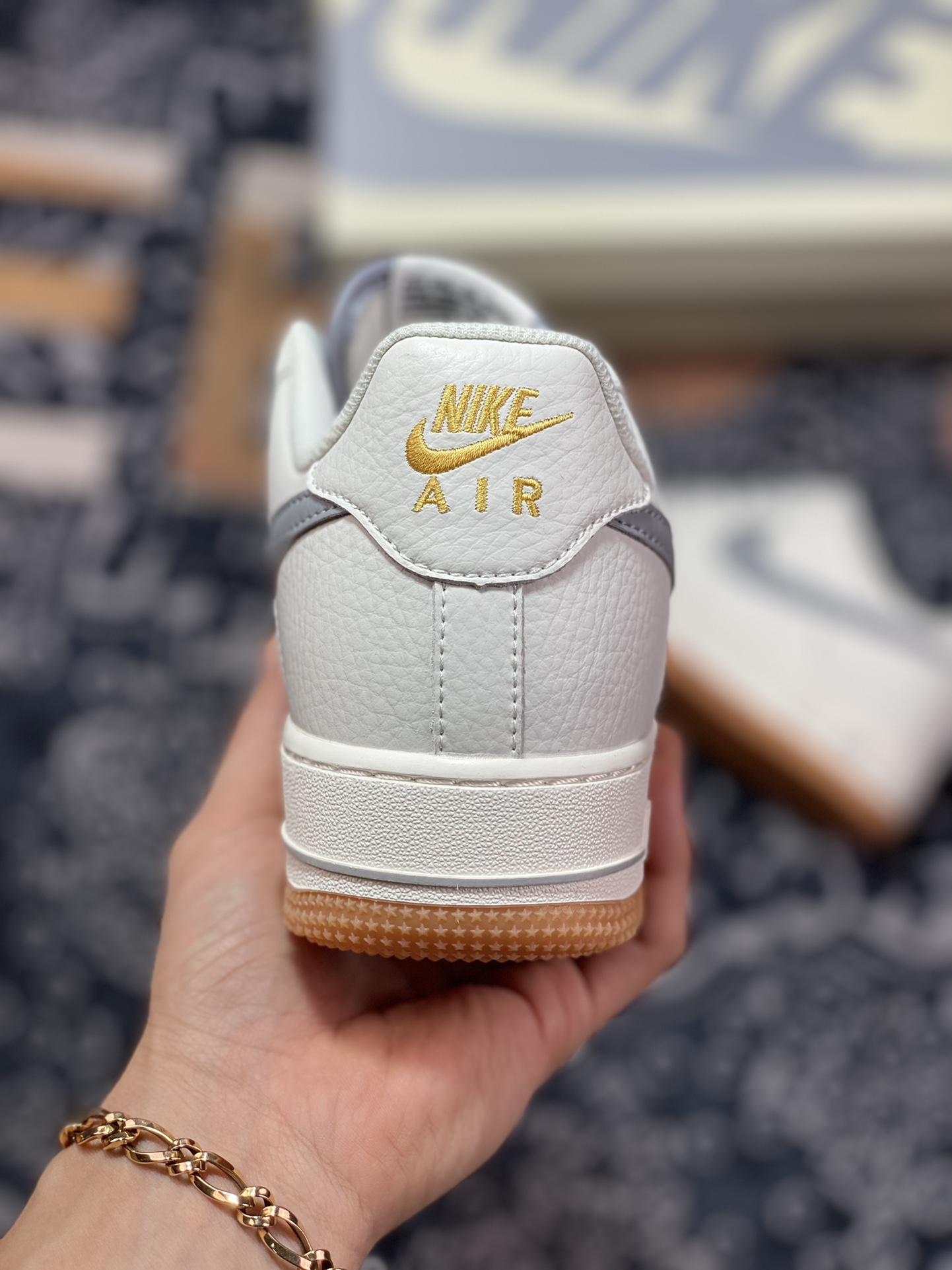 240 Nike Air Force 1’07 Low”Milky White/Grey/Gum”空军一号经典低帮“皮革奶白灰生胶底”ML2022-115