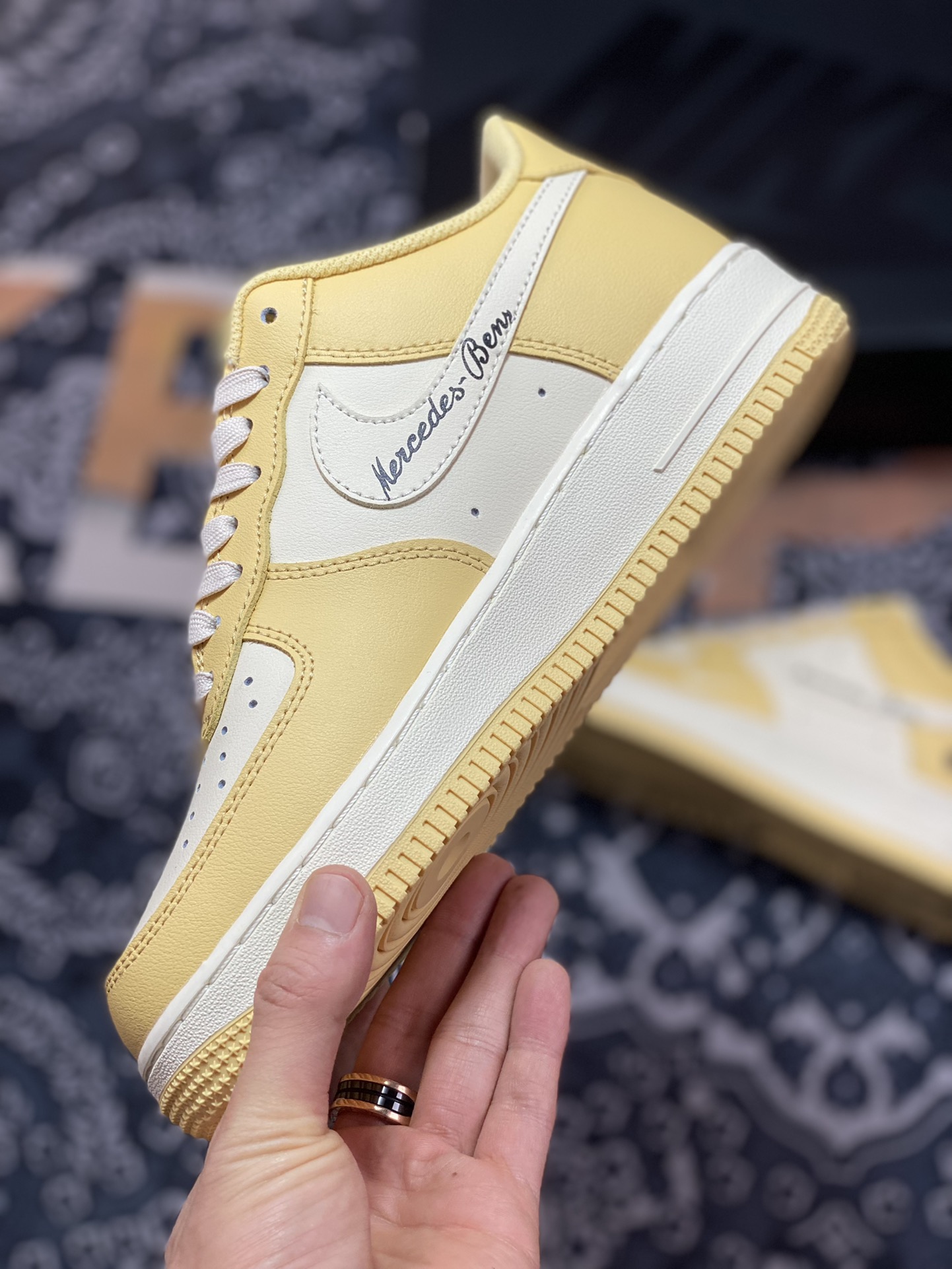 200 Off-White x Nike Air Force 1'07 Low”Mercedes Maybach”空军一号低帮鞋“OW流沙黄米白黑”DV4468-126