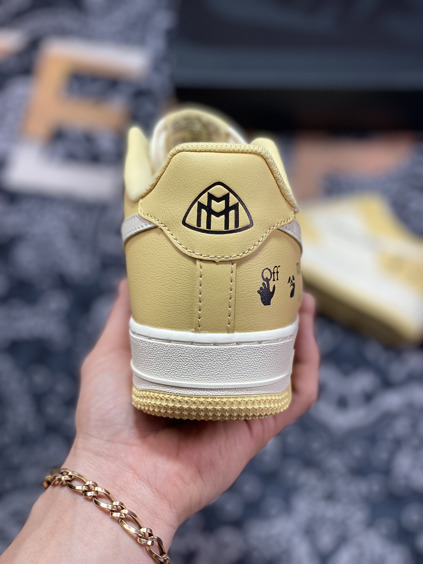 200 Off-White x Nike Air Force 1'07 Low”Mercedes Maybach”空军一号低帮鞋“OW流沙黄米白黑”DV4468-126