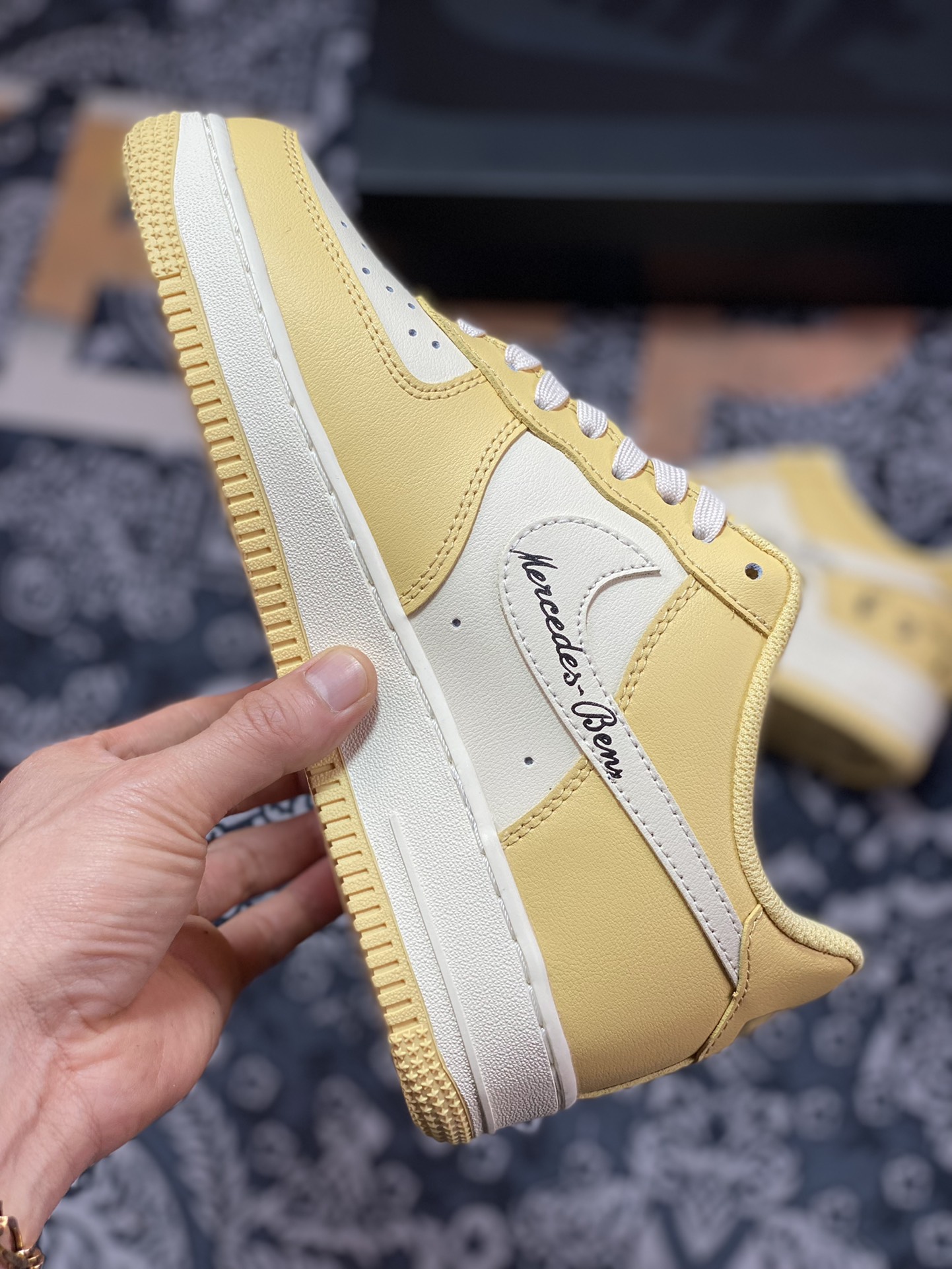 200 Off-White x Nike Air Force 1'07 Low”Mercedes Maybach”空军一号低帮鞋“OW流沙黄米白黑”DV4468-126