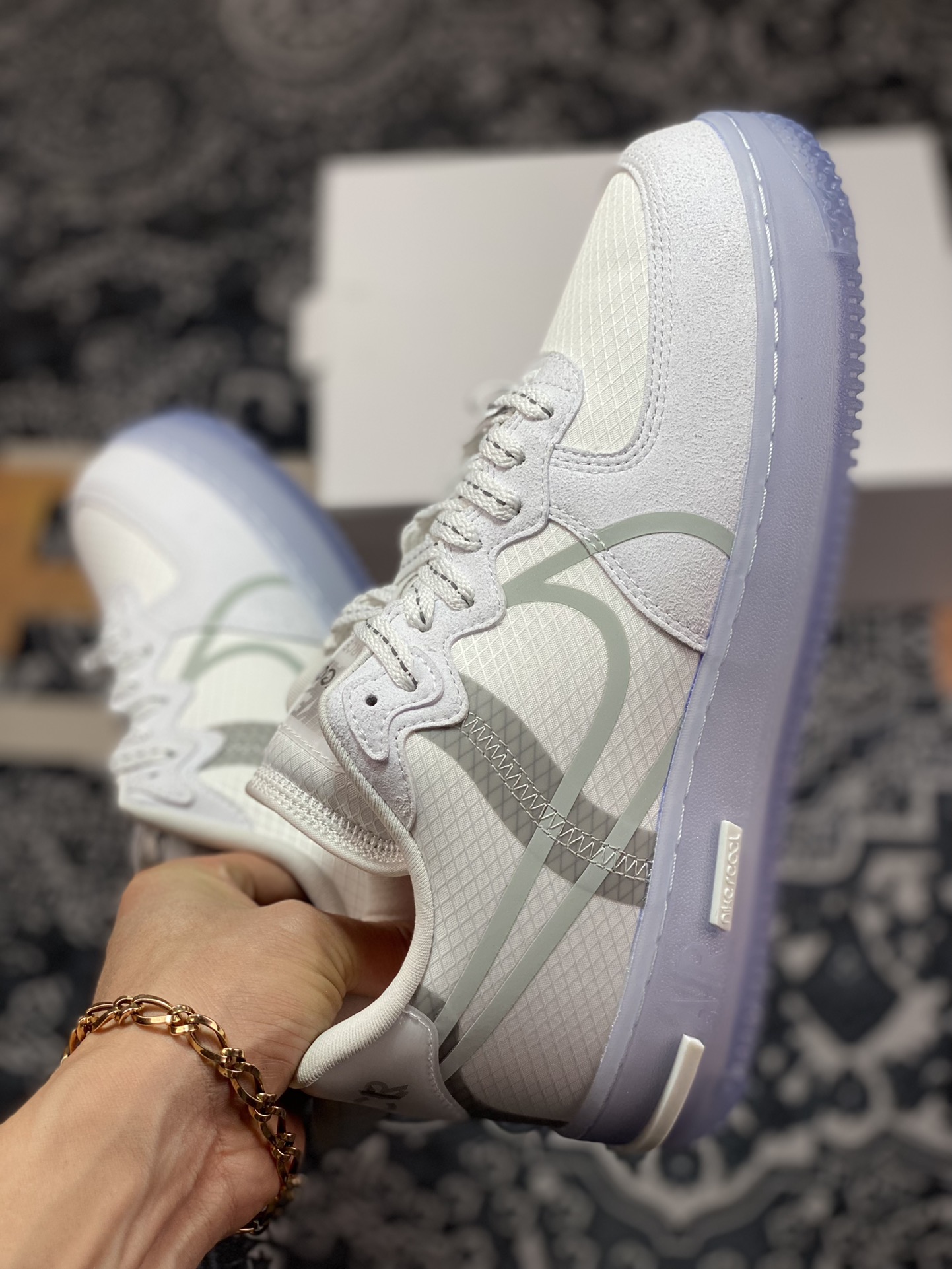 Nike Air Force 1 React QS Light Bone Ice Blue Air Force 1 CQ8879-100