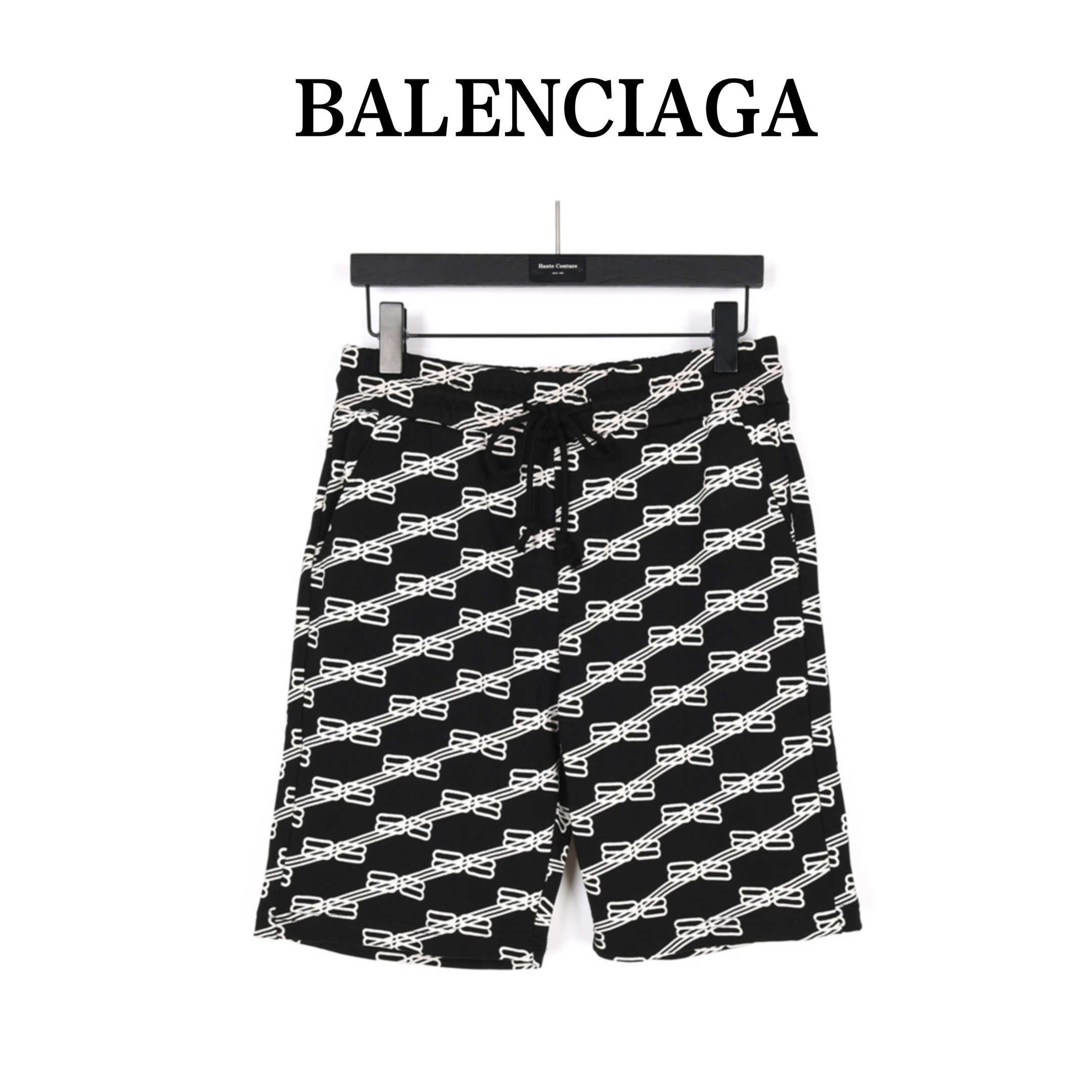 Balenciaga/巴黎世家 23ss 满印老花双B弹幕短裤