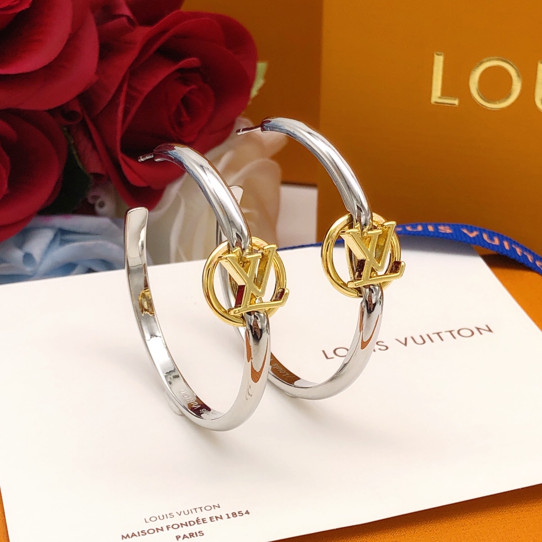 Shop Cheap High Quality 1:1 Replica
 Louis Vuitton Fashion
 Jewelry Earring Gold Silver Yellow Brass