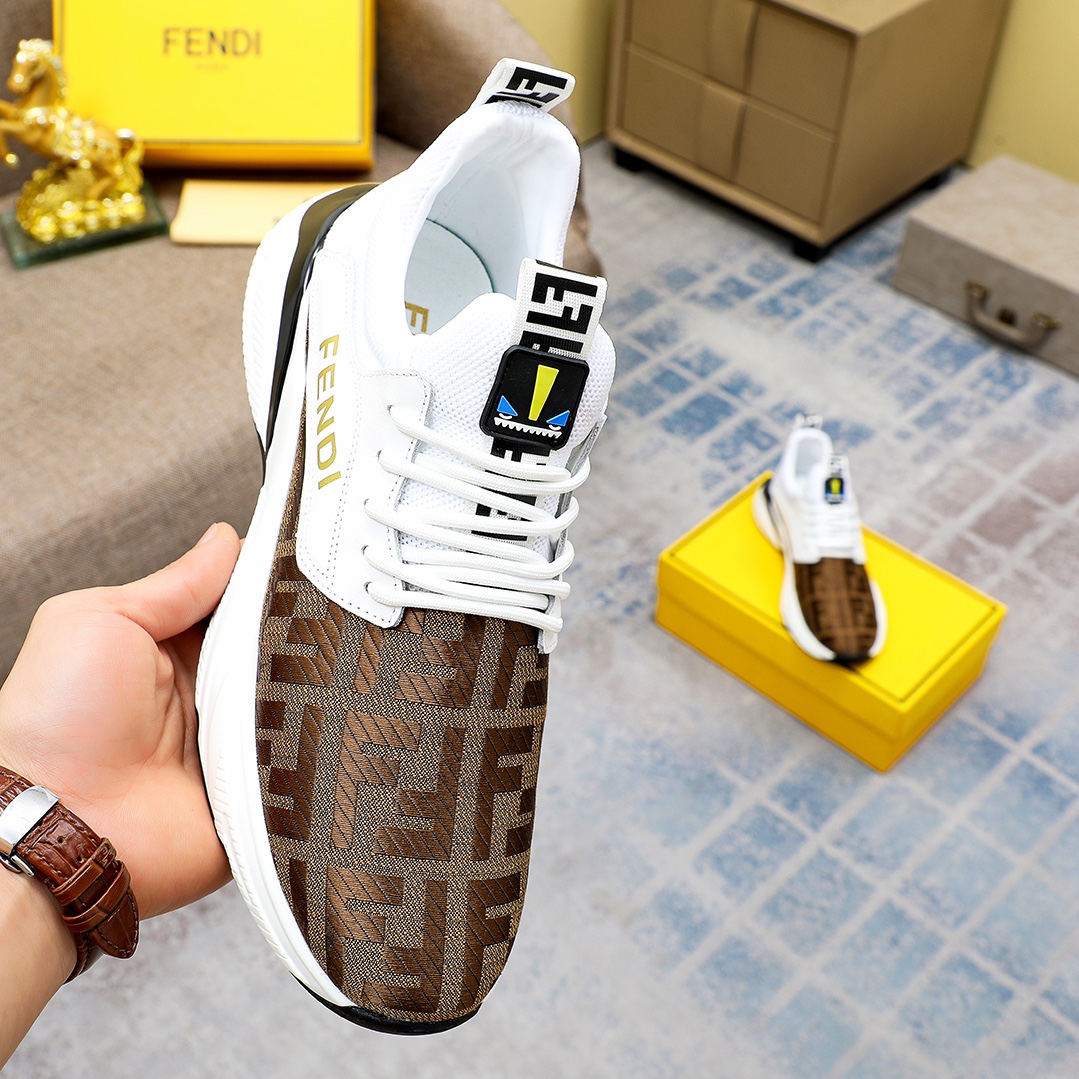 Factory precio [FENDI] Fendi clásico cómodo de los hombres, este entrenador sofisticado es hecho a m