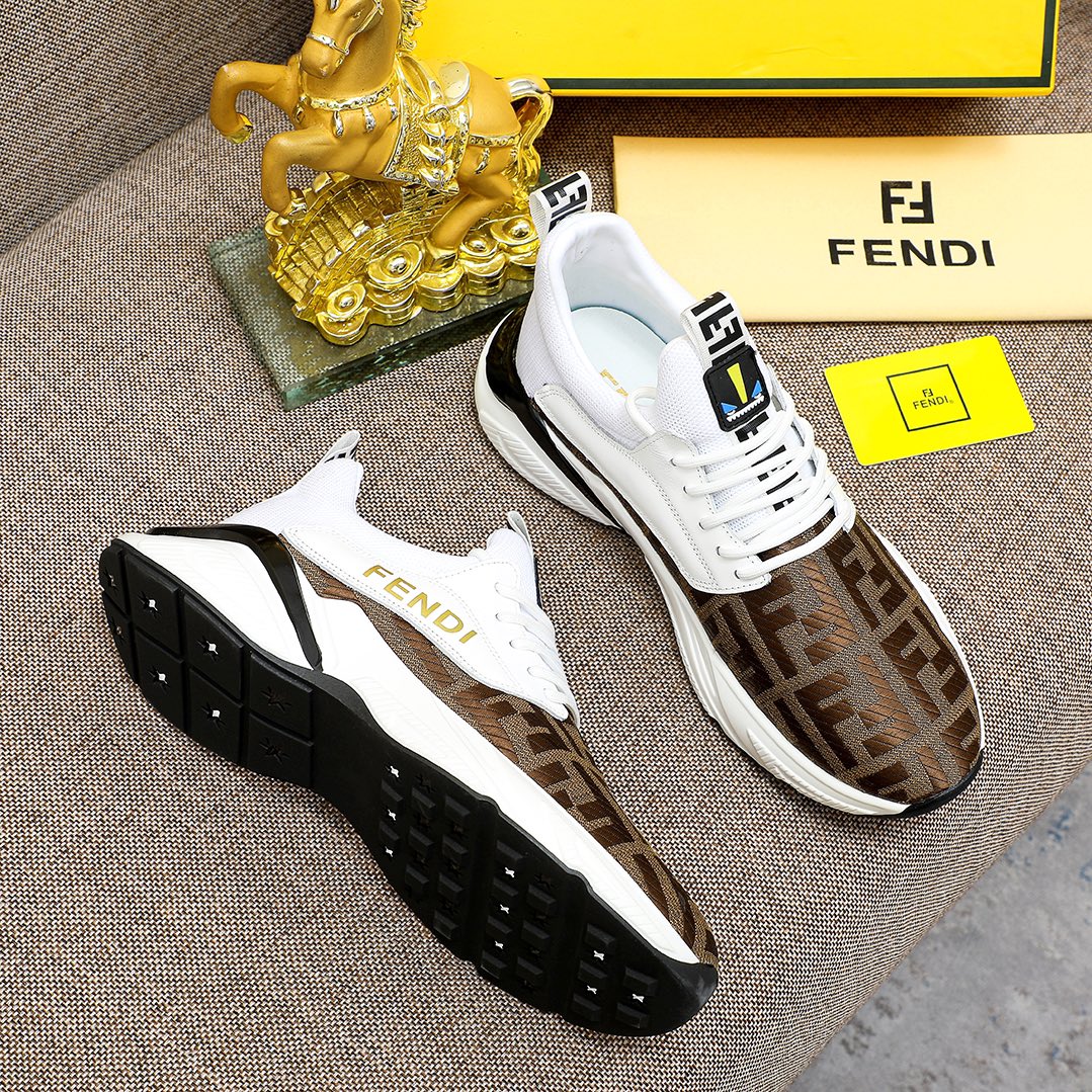 Factory precio [FENDI] Fendi clásico cómodo de los hombres, este entrenador sofisticado es hecho a m