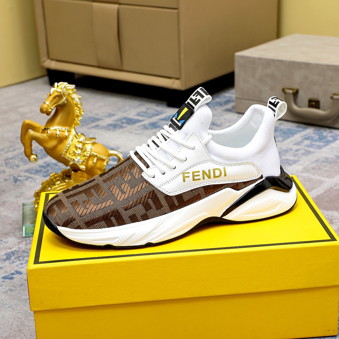 Factory precio [FENDI] Fendi clásico cómodo de los hombres, este entrenador sofisticado es hecho a m