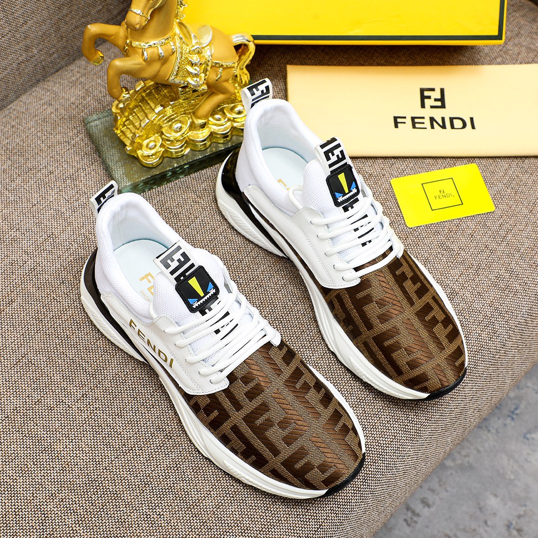 Factory precio [FENDI] Fendi clásico cómodo de los hombres, este entrenador sofisticado es hecho a m