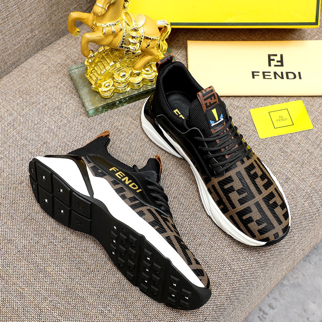 Factory precio [FENDI] Fendi clásico cómodo de los hombres, este entrenador sofisticado es hecho a m