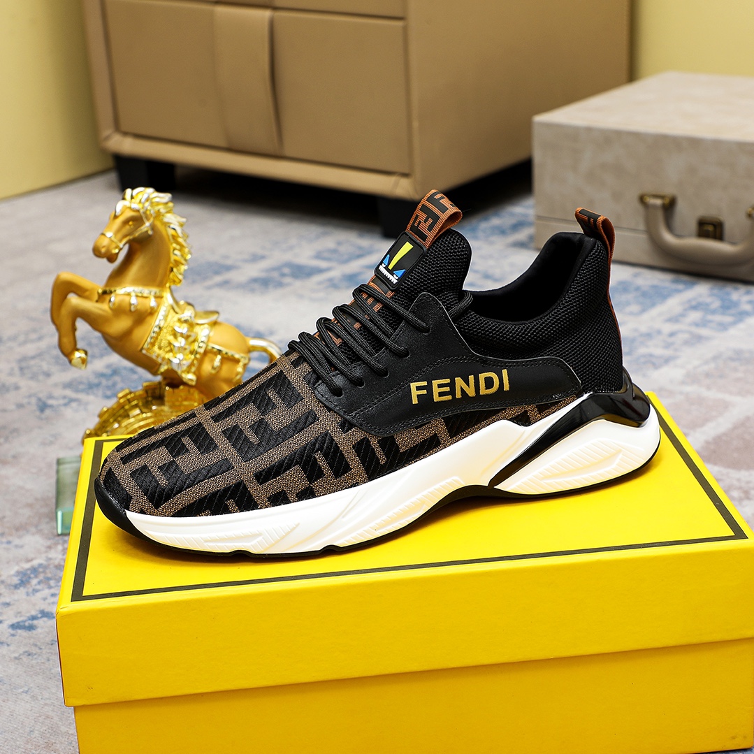 Factory precio [FENDI] Fendi clásico cómodo de los hombres, este entrenador sofisticado es hecho a m