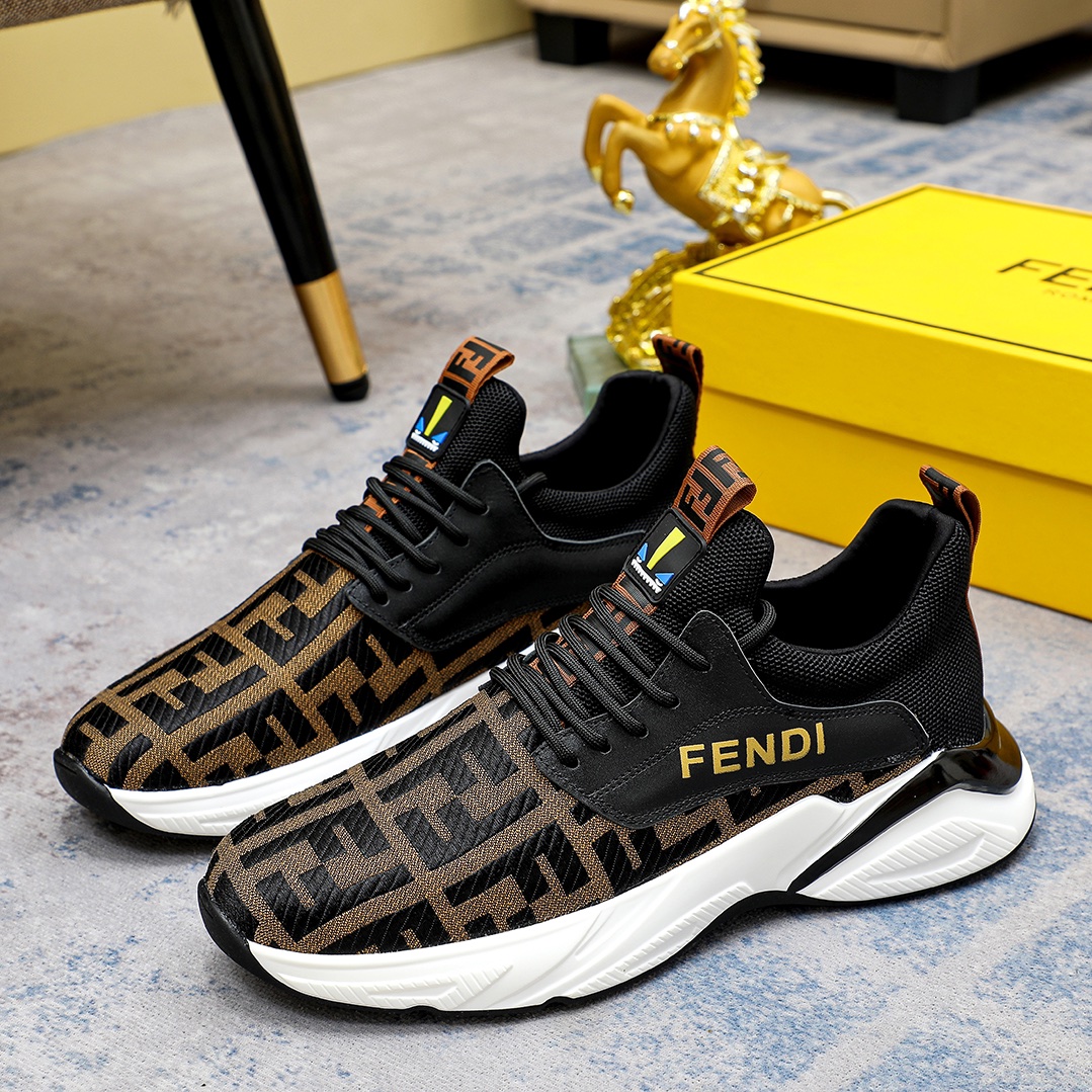 Factory precio [FENDI] Fendi clásico cómodo de los hombres, este entrenador sofisticado es hecho a m