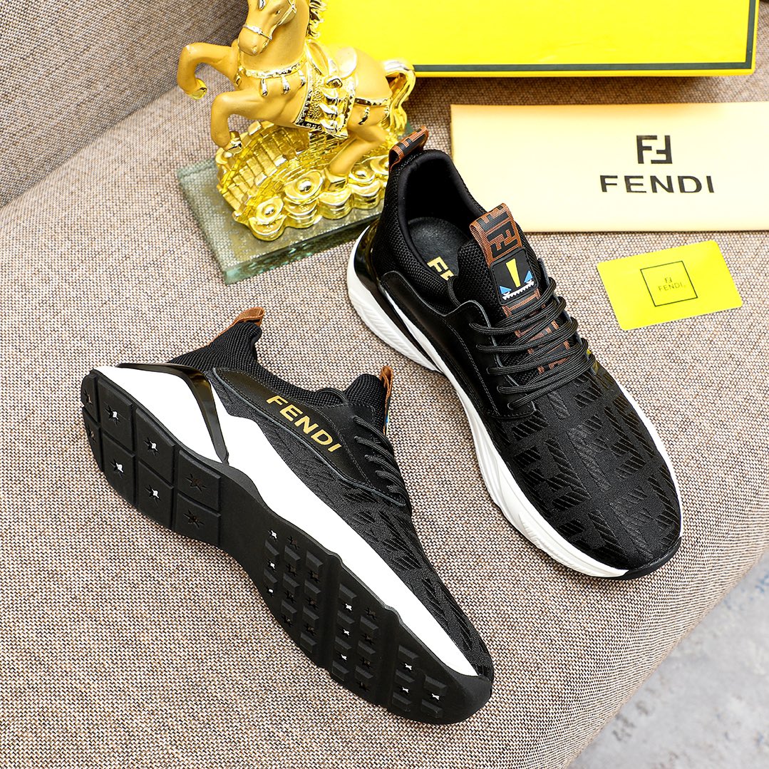 Factory precio [FENDI] Fendi clásico cómodo de los hombres, este entrenador sofisticado es hecho a m