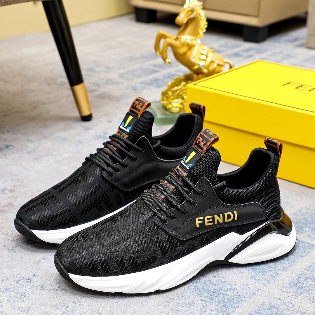 Factory precio [FENDI] Fendi clásico cómodo de los hombres, este entrenador sofisticado es hecho a m
