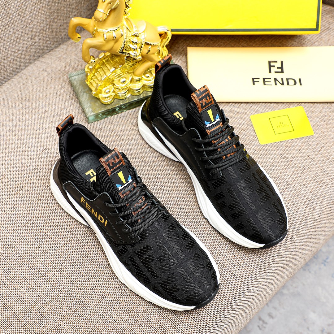 Factory precio [FENDI] Fendi clásico cómodo de los hombres, este entrenador sofisticado es hecho a m