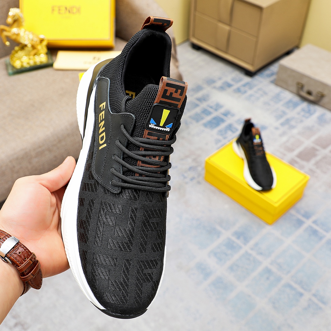 Factory precio [FENDI] Fendi clásico cómodo de los hombres, este entrenador sofisticado es hecho a m