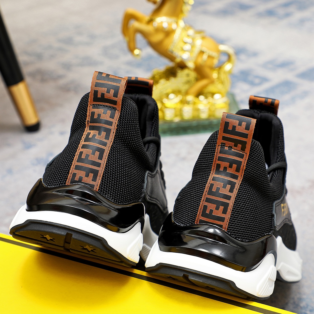Factory precio [FENDI] Fendi clásico cómodo de los hombres, este entrenador sofisticado es hecho a m
