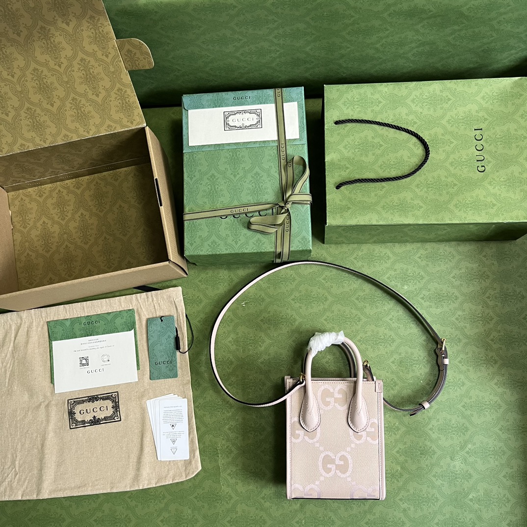 配全套原厂绿盒包装超级双G迷你托特包