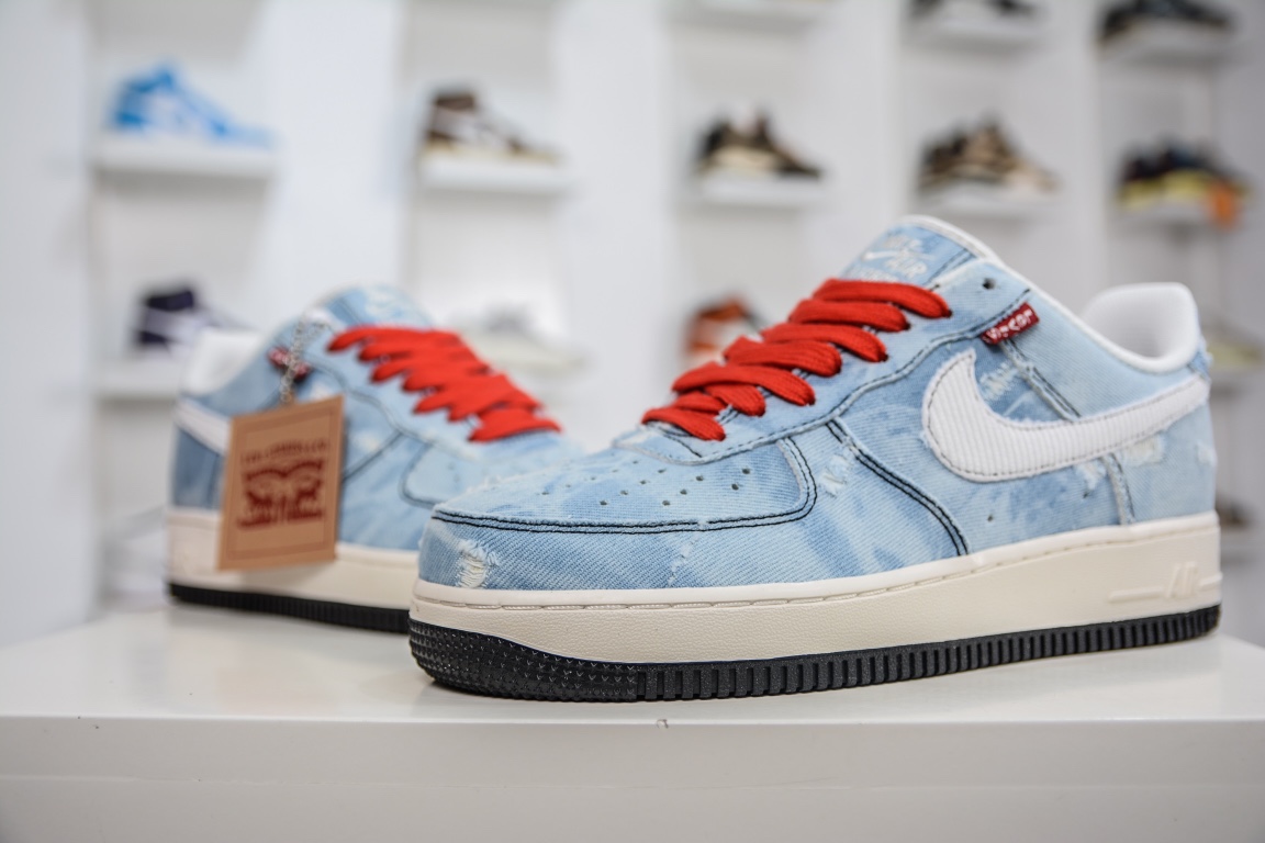 240 Levi's x Air Force 1'07 Low 蓝白红做旧牛仔 LE5050-012