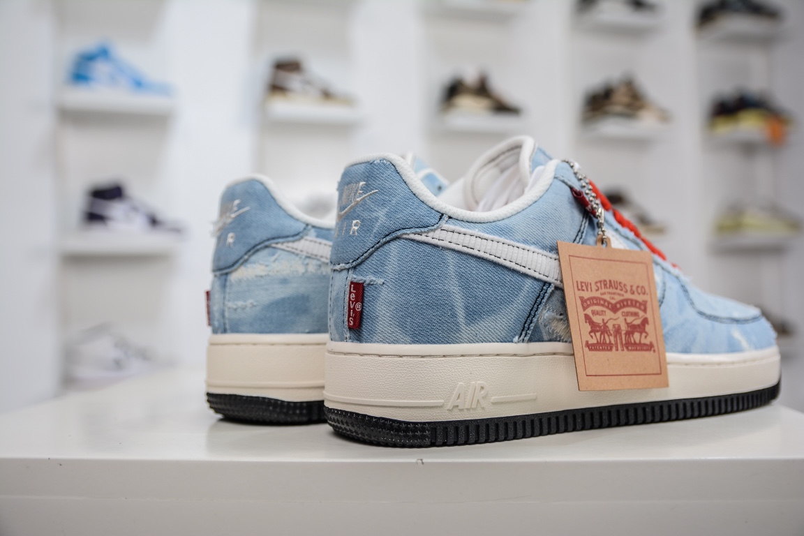 240 Levi's x Air Force 1'07 Low 蓝白红做旧牛仔 LE5050-012