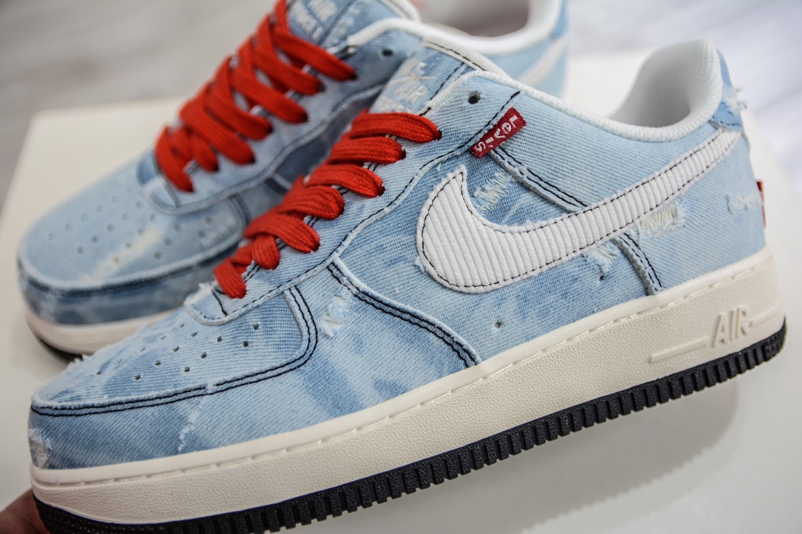 240 Levi's x Air Force 1'07 Low 蓝白红做旧牛仔 LE5050-012