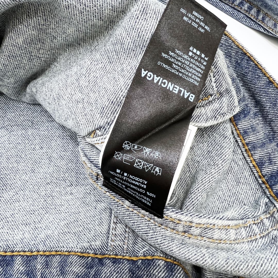300 Balenciaga巴黎世家 双B涂鸦夜光水洗牛仔外套