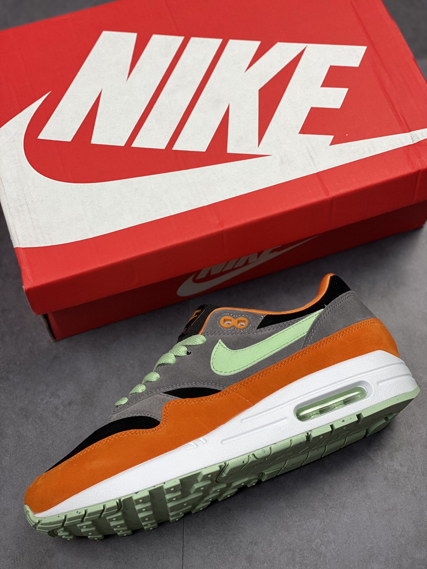 Nike Air Max 1 PRM black brown green retro casual running shoes DZ0482-001