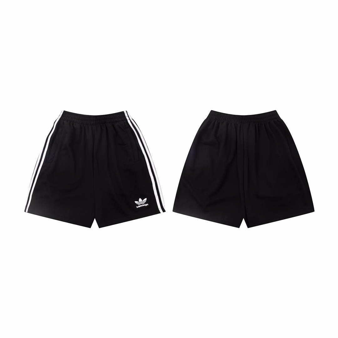 High Quality BAL Paris Co-name Embroidered Shorts with Side-Weave-Laced Logo - 图片 4