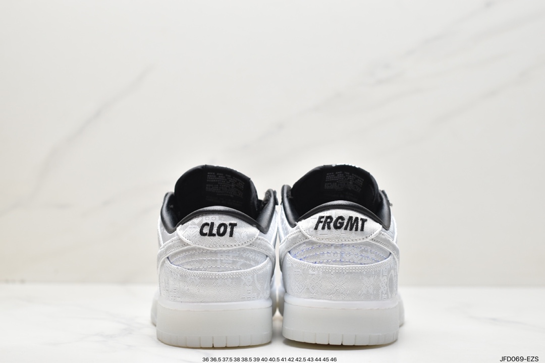 Fragment Design x Clot x Nike SB Dunk Low”20th Anniversary/White Silk”扣篮FN0315-110