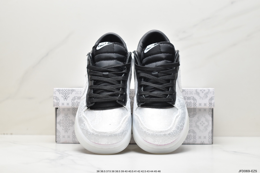 Fragment Design x Clot x Nike SB Dunk Low”20th Anniversary/White Silk”扣篮FN0315-110