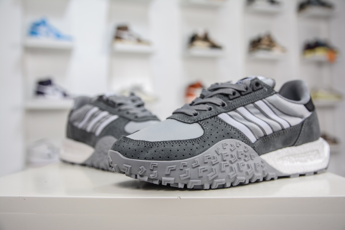 Adidas Originals Retropy E5 gray and white second generation retro sports and casual running shoes HQ1861