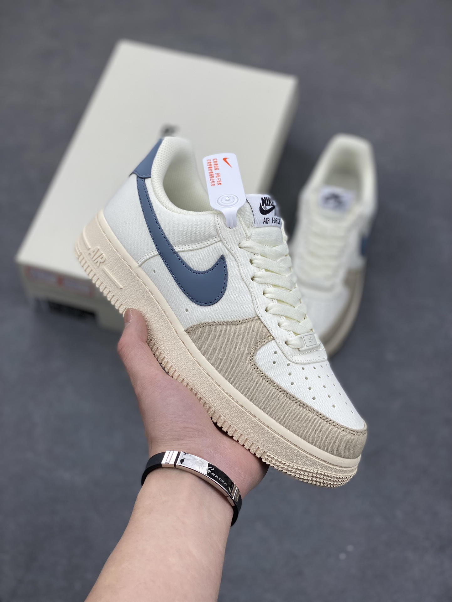 Nike Air Force 1 '07 Retro Blue Canvas Low-Top Sneakers - Limited Edition
