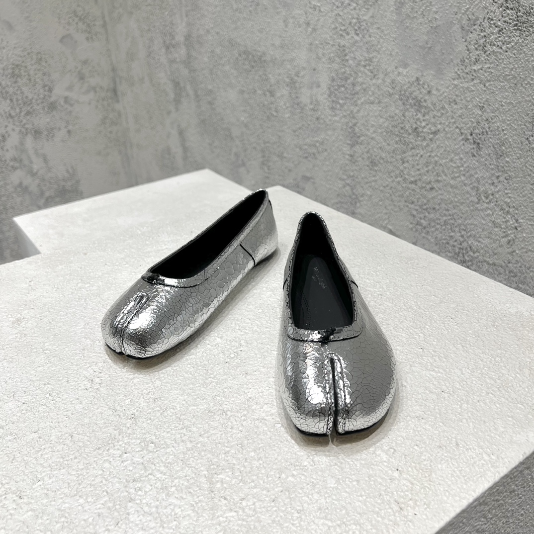 Maison Margiela 分趾 芭蕾 平底 單鞋 銀色 真皮
