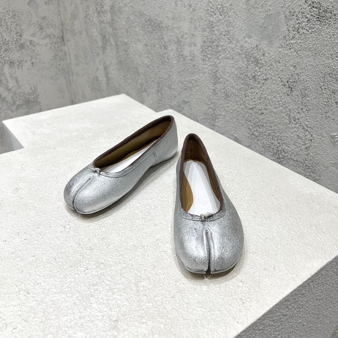 Maison Margiela 分趾 芭蕾 平底 真皮 銀色