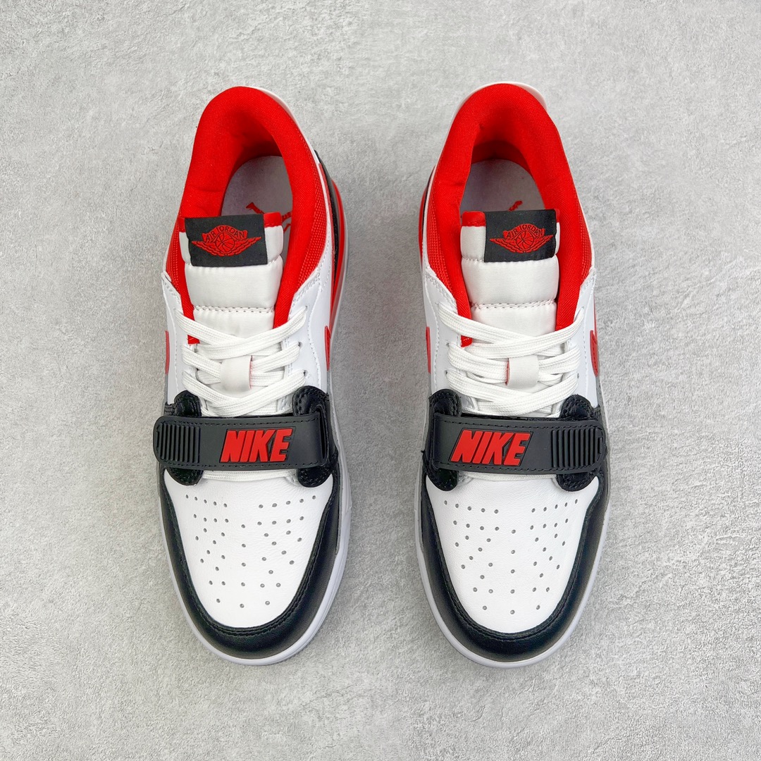 图片[2]-💰220 ＃KZ神版 Air Jordan Legacy AJ312 Low 低帮复古篮球鞋 白红黑芝加哥 CD7069-160 市场最强独一档产物 全套原纸板楦头开发 原厂大底磨具加持立体防滑纹理 原档数据后跟TPU子母扣魔术贴 原装可视Air Sole气垫 原汁原味最完美的312代版型 唯一正确鞋头趴度弧度高度鞋身腰线 进口港宝加持 后跟自然饱满 全鞋荧光划线卡点 追求极致完美 每一双都是工艺品 多重QC质检 超越公司货的品控标准 实实在在的免检产品 鞋身采用了皮革材质打造 横跨鞋面的魔术贴十分吸睛 侧面的Swoosh Logo的一部分被鞋面遮挡了一部分 颇具玩味 魔术贴上标有NK标识 而鞋舌上是Jordan的经典红色飞翼Logo 后跟和鞋底均采用了AJ3的设计 后跟上同样也使用了经典的爆裂纹图案 SIZE：36 36.5 37.5 38 38.5 39 40 40.5 41 42 42.5 43 44 44.5 45 46 47.5 编码：by2936090-运动鞋