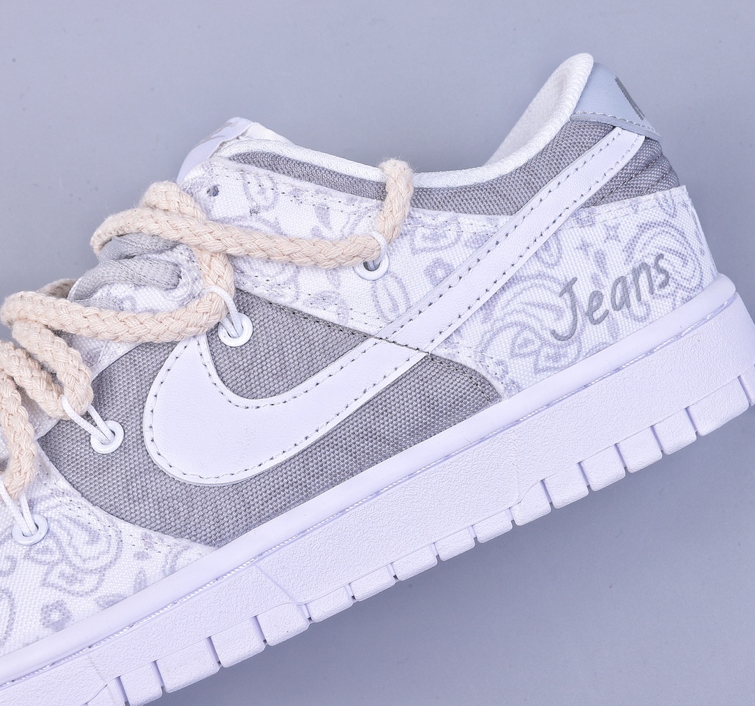 280 Nike Dunk Low ESS 反转腰果花 定制版解构绑带休闲板鞋 DJ9955-100