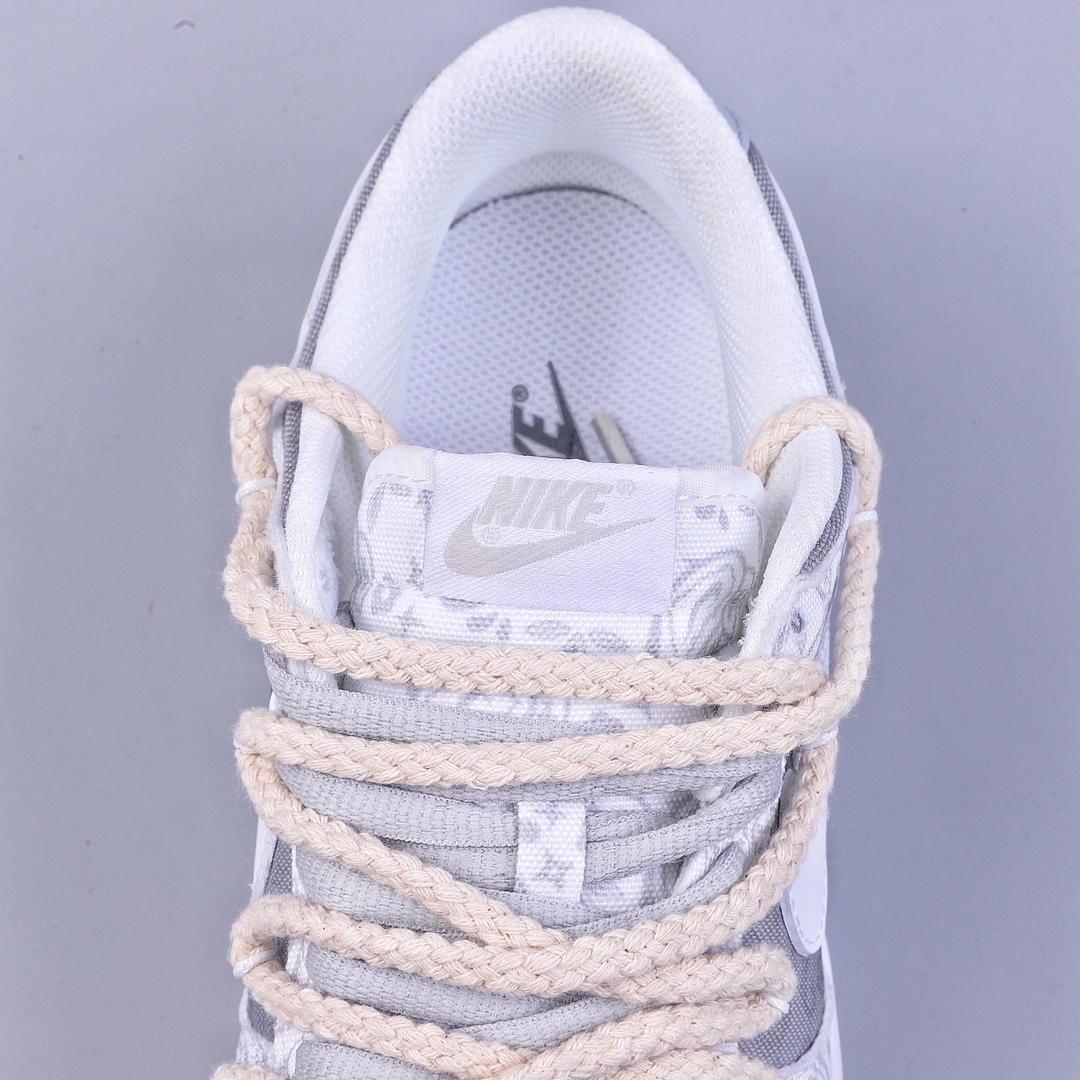280 Nike Dunk Low ESS 反转腰果花 定制版解构绑带休闲板鞋 DJ9955-100